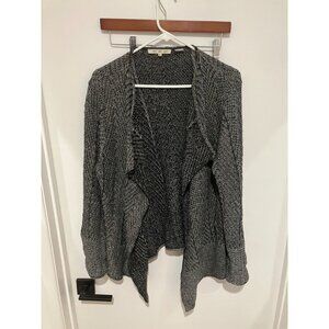Eight Eight Eight Women's Knit Cardigan Sweater, Black/Gray, Large